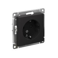 Systeme Electric ATN001045 AtlasDesign Розетка с заземлением со шторками 16А механизм карбон