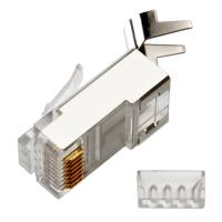 Cabeus 8P8C-SH-C7(1.5)-TWP Коннектор RJ-45(8P8C) под витую пару, категория 6a/7/7a, экранированный, универсальный (для одножильного и многожильного кабеля), для проводников с толщиной по изоляции до 1,50 мм, со вставкой