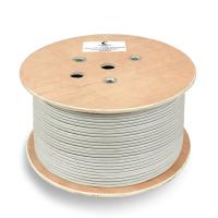 Cabeus SFTP-4P-Cat.5e-SOLID-GY Кабель витая пара экранированная SFTP (SF/UTP), категория 5e, 4 пары (24 AWG), одножильный (305 м), PVC нг(А)-LS