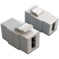 LANMASTER LAN-OK-USB20-AA/V-WH Модуль Keystone, USB 2.0, тип A, мама-мама, 180 градусов, белый