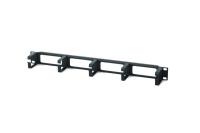 Hyperline CM-1U-ML Кабельный организатор 19", металлический, 5 колец 55х44 мм, 1U, 44х482х80 мм (ВхШхГ), цвет черный