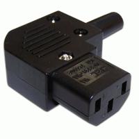 LANMASTER LAN-IEC-320-C13/90 Вилка IEC 60320 C13, 10A, 250V, угловая, разборная, черная