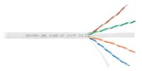 NIKOMAX NMC 4140C-WT Кабель U/UTP 4 пары, Кат.6 (Класс E), тест по ISO/IEC, 250МГц, одножильный, BC (чистая медь), 23AWG (0,55мм), полимерный материал нг(А)-HF, внутренний, белый, 305м