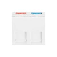 NIKOMAX NMC-PM2P-AF-WT Вставка типа Mosaic 45x45мм, 2 порта, под модули-вставки типа Keystone, наклонная, со шторками, белая NIKOMAX NMC-PM2P-AF-WT Вставка типа Mosaic 45x45мм, 2 порта, под модули-вставки типа Keystone, наклонная, со шторками, белая