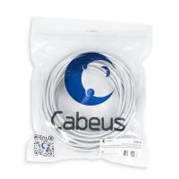 Cabeus FTP-4P-Cat.5e-SOLID-GY-20 Кабель витая пара экранированная FTP (F/UTP), категория 5e, 4 пары (24 AWG), одножильный, экран - фольга, PVC нг(А)-LS, серый, (20 м)