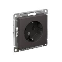 Systeme Electric ATN001445 AtlasDesign Розетка с заземлением со шторками, 16А, механизм, базальт