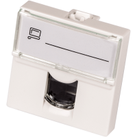 LANMASTER LAN-SIP-23U5E-WH Вставка Mosaic 45x45, RJ-45 UTP, кат.5e, со шторкой и увеличенным окном маркировки, белая