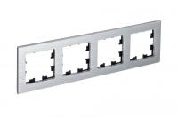 Systeme Electric ATN312104 AtlasDesign Nature 4-постовая рамка, металл серебро