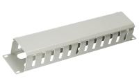 Cabeus JB07-2U-GY Кабельный органайзер 19" 2U с крышкой, металлический, цвет серый (RAL7035)