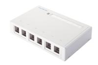 Eurolan 12B-00-06WT Настенная коробка, 6-портовая, под UTP модули Keystone, белая