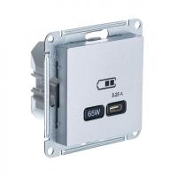 Systeme Electric ATN000327 AtlasDesign USB Розетка тип-С 65Вт высокоскор.заряд. QC, PD, механизм, алюминий