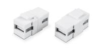 Hyperline KJ1-USB-A2-WH Вставка формата Keystone Jack с проходным адаптером USB 2.0 (Type A), ROHS, белая