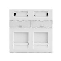ДКС RNW452WH Вставка 45x45 для 2 модулей Keystone (аналог Mosaic), цвет белый