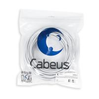 Cabeus FTP-4P-Cat.5e-SOLID-LSZH-GY-20 Кабель витая пара экранированная FTP (F/UTP), категория 5e, 4 пары (24 AWG), одножильный, серый, экран - фольга, LSZH, нг(А)-HF, (20 м)