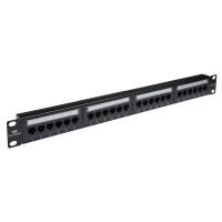 Datarex DR-4003 Коммутационная панель кат. 6, UTP, 19", 1U, 24хRJ45, 568A/В, черный