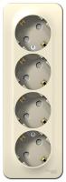 Systeme Electric BLNRA011412 Blanca открытой установки розетка 4-я с заземл. со шторк. изол.пл.,16А, 250В, молочный