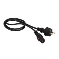 LANMASTER LAN-PP13L/SH-1.0-BK Шнур питания с блокировкой C13-Schuko (прямая вилка), 3х0.75, 220В, 10А, черный, 1 метр