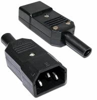 LANMASTER LAN-IEC-320-C14 Вилка IEC 60320 C14, 10A, 250V, разборная, черная