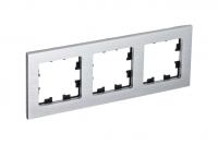 Systeme Electric ATN312103 AtlasDesign Nature 3-постовая рамка, металл серебро