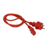 LANMASTER LAN-PP13/SH-1.0-RD Шнур питания C13-Schuko (прямая вилка), 3х0.75, 220В, 10А, красный, 1 метр