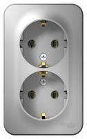 Systeme Electric BLNRA010213 Blanca открытой установки розетка двойная с заземл. без штор. изол.пл.,16А, 250В, алюминий