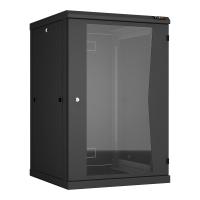 NIKOMAX TWC-186060-R-G-BK Настенный разборный шкаф TLK 19", 18U, стеклянная дверь, Ш600хВ904хГ600мм, 2 пары монтажных направляющих, черный