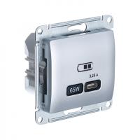 Systeme Electric GSL000327 Glossa USB Розетка тип-C 65Вт высокоскор.заряд. QC, PD, механизм, алюминий