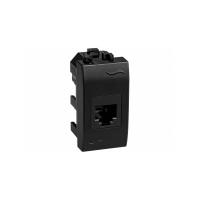 ДКС 77457N Ком.роз. RJ45 кат.5e экран. (8P8C, Hyperline, Dual IDC: 110&Krone) Brava, черн., 1мод