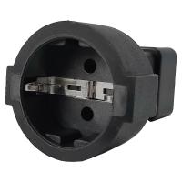 LANMASTER LAN-PPS/20-BK Адаптер переходной, розетка Schuko - вилка C20, 220В, 16А, черный