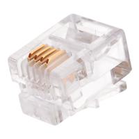 NIKOMAX NMC-RJ64RE06UC1-100 Коннектор RJ11/6P4C телефонный, Кат.3 (Класс C), 16МГц, покрытие 6мкд, под многожильный кабель, неэкранированный, уп-ка 100шт.