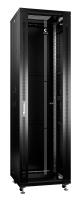 Cabeus SH-05C-42U80/100-BK Шкаф монтажный телекоммуникационный 19" напольный для распределительного и серверного оборудования 42U 800x1000x2055mm передняя стеклянная и задняя сплошная металлическая двери, ручка с замком, цвет черный (RAL 9004)