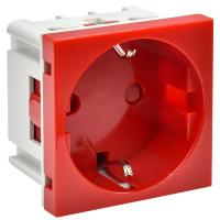 IEK PR-KK40D-RSZH-2-2-K04 PRIMER РКС-20-32-П-К Розетка с заземляющим контактом защитной шторкой и винтовым зажимом (2 модуля) красная
