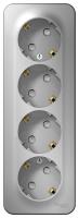 Systeme Electric BLNRA011413 Blanca открытой установки розетка 4-я с заземл. со шторк. изол.пл.,16А, 250В, алюминий