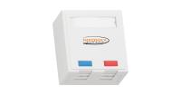 NIKOMAX NMC-MB2P-ST-WT Корпус настенной розетки, 2 порта, под модули-вставки типа Keystone, со шторками, белый