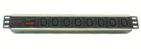 ДКС R519IEC8AMC14 Блок розеток для 19" шкафов, горизонтальный, с амперметром, 8хIEC 60320 С13, алюминиевый корпус, 10А, 250В, кабель питания 2м с вилкой IEC 60320 C14