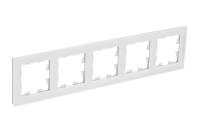 Systeme Electric ATN360105 AtlasDesign Nature 5-постовая рамка, натуральное стекло, белый