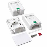 LANMASTER LAN-SA1/S-WH Коробка настенная на 1 кейстоун, с защитной шторкой, белая