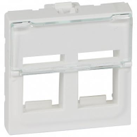 LEGRAND 078610 Лицевая панель для информационных розеток - Программа Mosaic - для 2 коннекторов формата Keystone - 2 модуля - белый