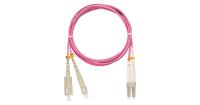 NIKOMAX NMF-PC2M4C2-SCU-LCU-001 Шнур волоконно-оптический, переходной, многомодовый 50/125мкм, стандарта OM4, SC/UPC-LC/UPC, двойной, полимерный материал нг(A)-HF, 2мм, маджента, 1м
