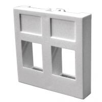 LANMASTER LAN-SIP-24R-WH Вставка 45х45 на 2 кейстоуна без шторок, белая