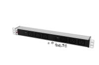 Rem R-32-6C19-I-440-K Блок розеток Rem-32 для 19" шкафов, горизонтальный, с индикатором, 6хIEC 60320 C19, алюминиевый корпус, 32А, 250В, вход питания - клеммная колодка (без кабеля питания), 45х484х45мм (ВхШхГ)