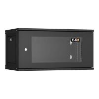 TLK TWI-066035-R-G-BK Настенный разборный шкаф 19", 6U, стеклянная дверь, Ш600хВ303хГ350мм, 1 пара монтажных направляющих, черный