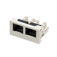 LANMASTER LAN-WA-LP-2x45/6-WH Вставка Mosaic 22.5x45 2xRJ45 Cat.6, белая