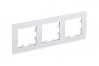 Systeme Electric ATN330103 AtlasDesign Nature 3-постовая рамка, матовое органическое стекло, белый