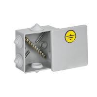 IEK UKO21-085-085-040-K41-44U Коробка уравнивания потенциалов 85х85х40мм КУП КМ41360 с защелкивающейся крышкой IP44 6 гермовводов (RAL 7035)