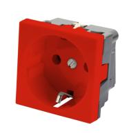Eurolan 16V-10-04RD Розетка 2P+E немецкий стандарт 45 × 45 мм, без шторок, красный Eurolan 16V-10-04RD Розетка 2P+E немецкий стандарт 45 × 45 мм, без шторок, красный