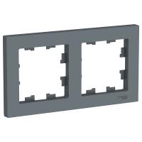 Systeme Electric ATN000702 AtlasDesign Рамка двухпостовая универсальная грифель Systeme Electric ATN000702 AtlasDesign Рамка двухпостовая универсальная грифель