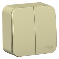 Systeme Electric BLNVA105017 Blanca открытой установки 2-клавишный выключатель (сх.5) изол.пл., 10А, 250В,бежевый