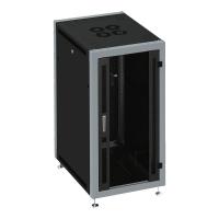 SYSMATRIX SL 6022.912 Шкаф напольный телекоммуникационный 19", 22U 600х1000 мм, передняя дверь с обзорным стеклом, съемные боковые панели с замками, корпус с перфорацией, кабельные вводы в крыше и основании, IP20, нагрузка до 800 кг, черный (RAL9004)