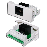 LANMASTER LAN-WA-LP-45/6-WH Вставка Mosaic 22.5x45 1xRJ45 Cat.6, белая